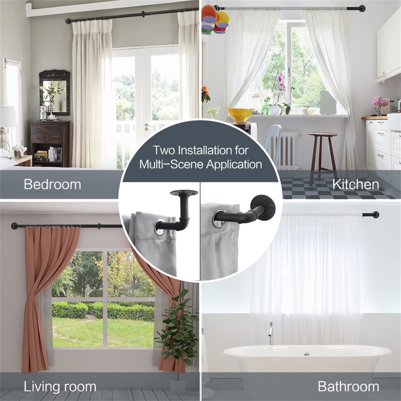 Teignmouth Stainless Steel 121cm to 221cm Curtain Track/Rail