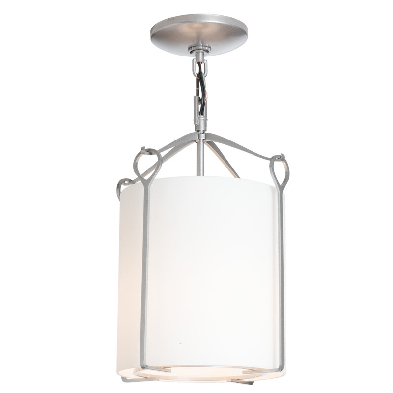 Bow 1 - Light Semi Flush Mount, Vintage Platinum, Opal White
