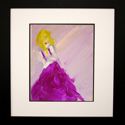 « purple dresse », reproduction d’art sur papier encadrée