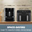 Daewoo Actuate 11L Dual Split Drawer Air Fryer, 1700W, Space Saving Design