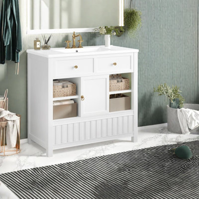 Meuble-lavabo blanc 36 po