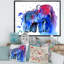 Impression d'éléphant bleu et rouge - Peinture sur toile-67227818-67227823