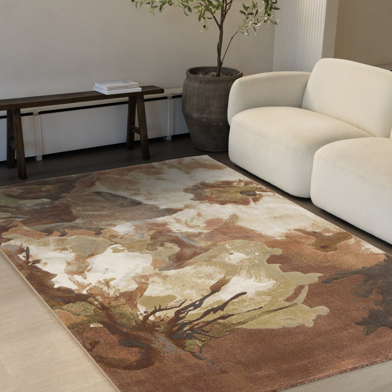 Tapis floral Sophie, Terra, 5 pi 3 po x 7 pi 7 po