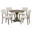Ensemble de table de salle à manger 5 pièces avec pieds courbés et chaises rembourrées pour une élégance classique-1922910360
