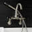 Kingston Brass Kaiser Three-Handle 2-Hole Tub Wall Mount Clawfoot Tub Faucet with Hand Shower-50911796