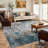 Abstract Modern Boho Area Rug Non-Shedding Low-Pile Carpet for Living Room, Bedroom, or Office-129167543