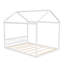 Grand lit pour enfant en bois en forme de maison avec tête de lit - Blanc-1112212671