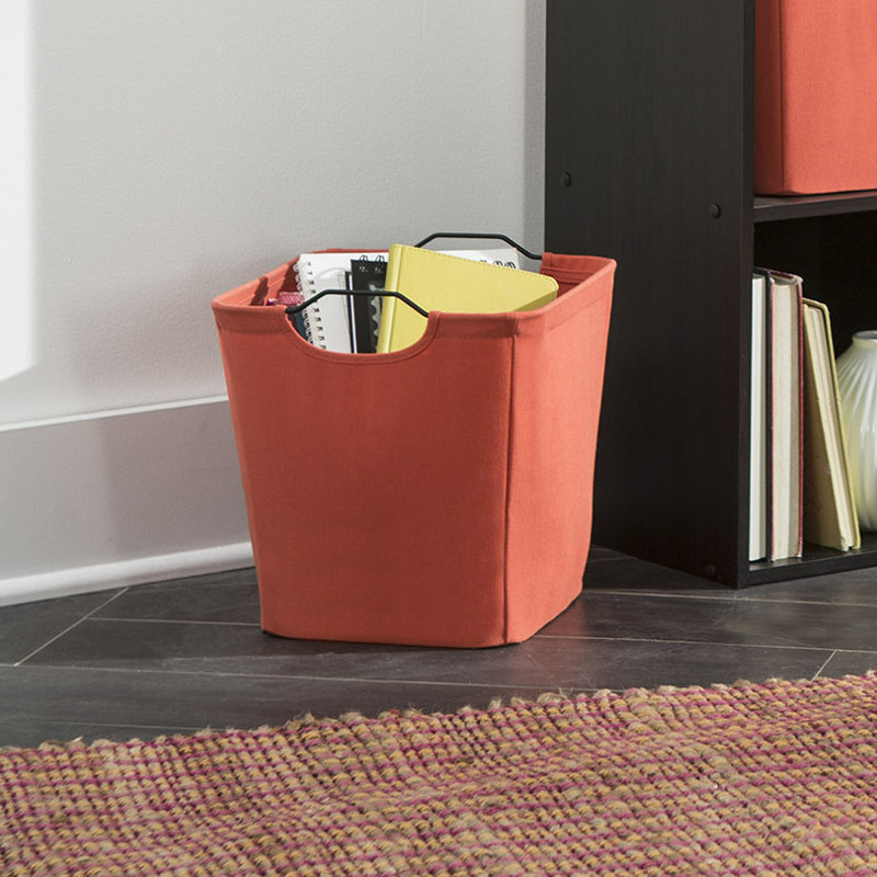 Cubeicals Wire Frame Handle Storage Bin, Coral