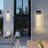 18"(H) 1-pack 12W Modern Outdoor Wall Light Fixture, Weatherproof LED Wall Sconce with Bubble Crystal, Black Finish, Up and Down Lighting for Porch, Patio, and Garden