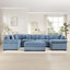 Canapé modulaire en U surdimensionné en U convertible en velours côtelé 6 places avec accoudoir extra large et 1 repose-pieds pour le salon-1222649649