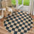 Checkered Round Rugs Outdoor Easy Jute Rug Indoor Outdoor Circle Carpet Farmhouse Nature Non Shedding Non Slip Washable  Carpet For Living Room Entry Deck-134846016