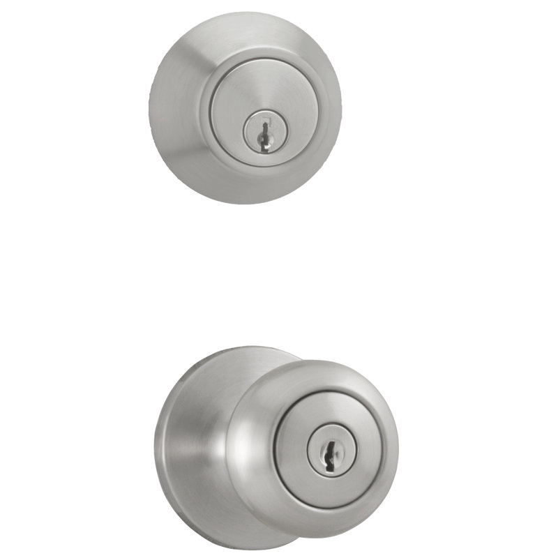Combo pêne dormant / serrure à bouton Weslock Salem, Nickel satiné