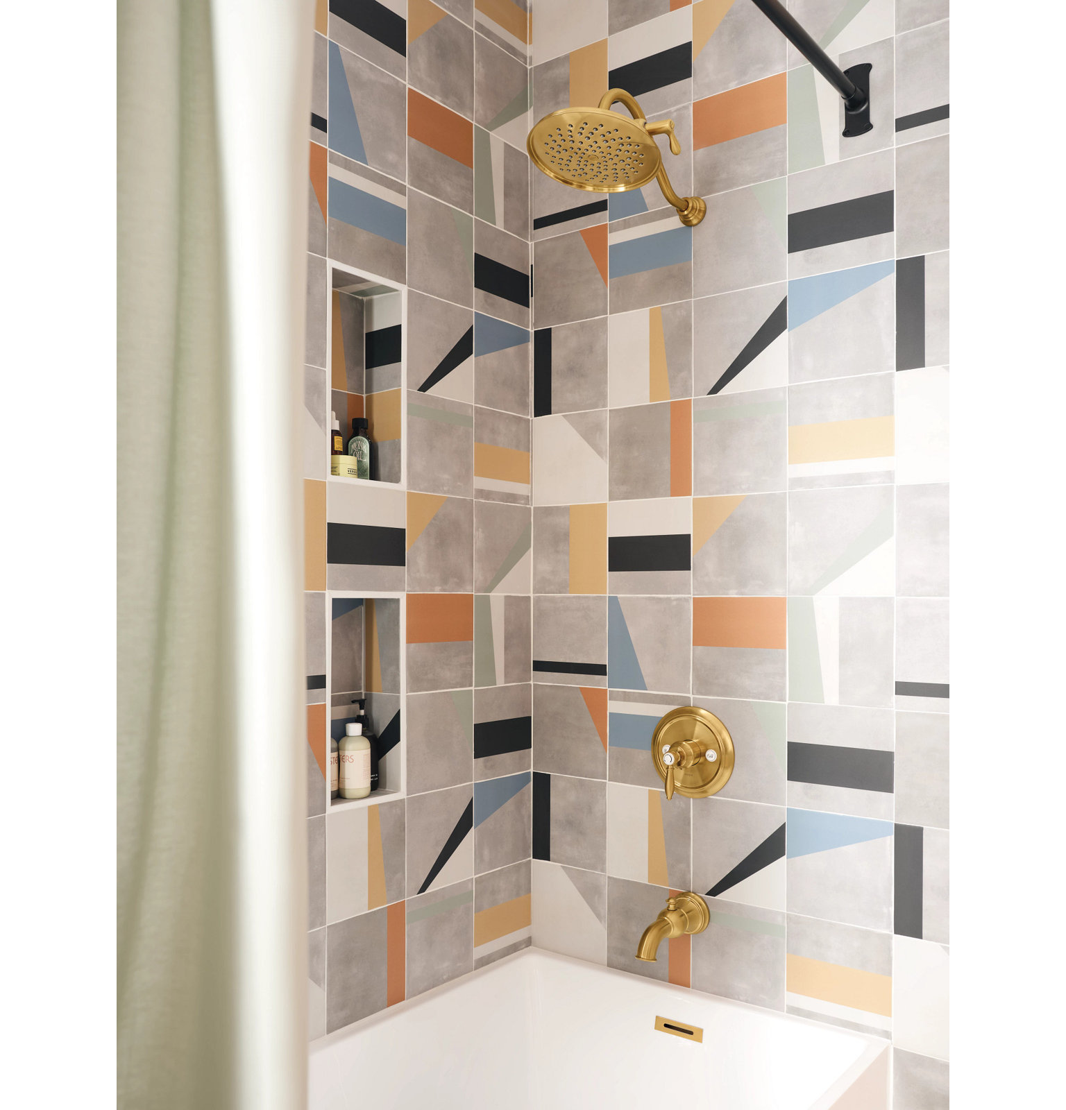 Weymouth Wall-Mounted Tub Spout with Diverter, Brushed Gold