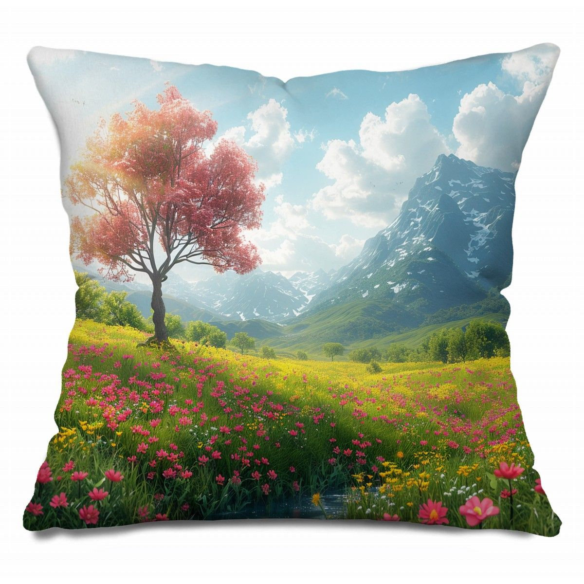 Landscapes Block Throw Pillow