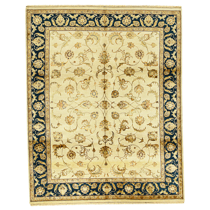 Handmade Silk and Wool Area Rug