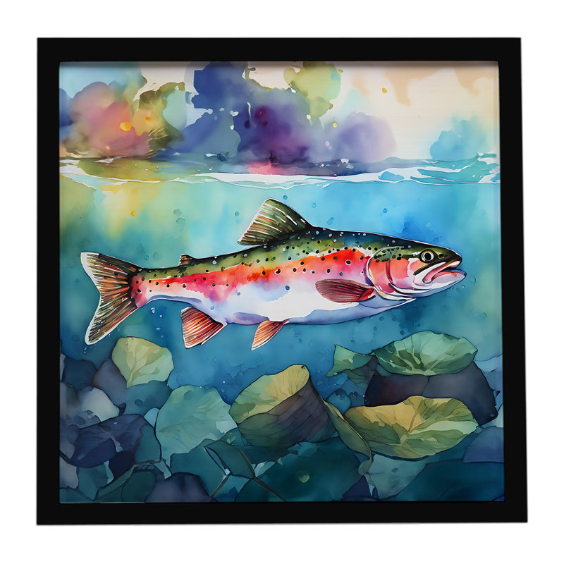 Rainbow Trout Framed Metal Print