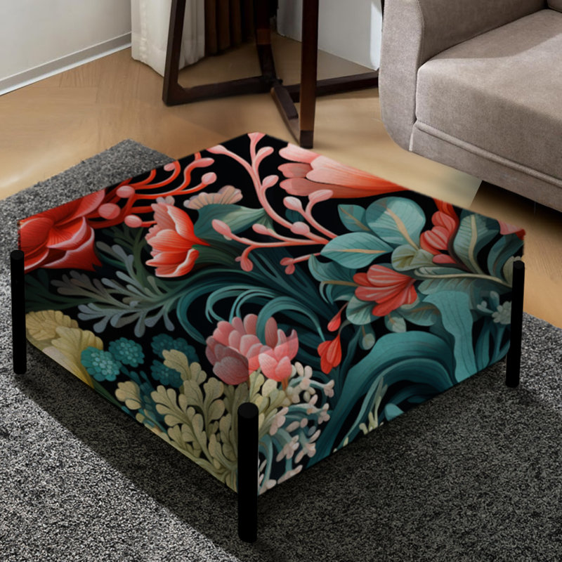 Coral Reef Corals Coastal Motif - Grand repose-pieds carré Coastal