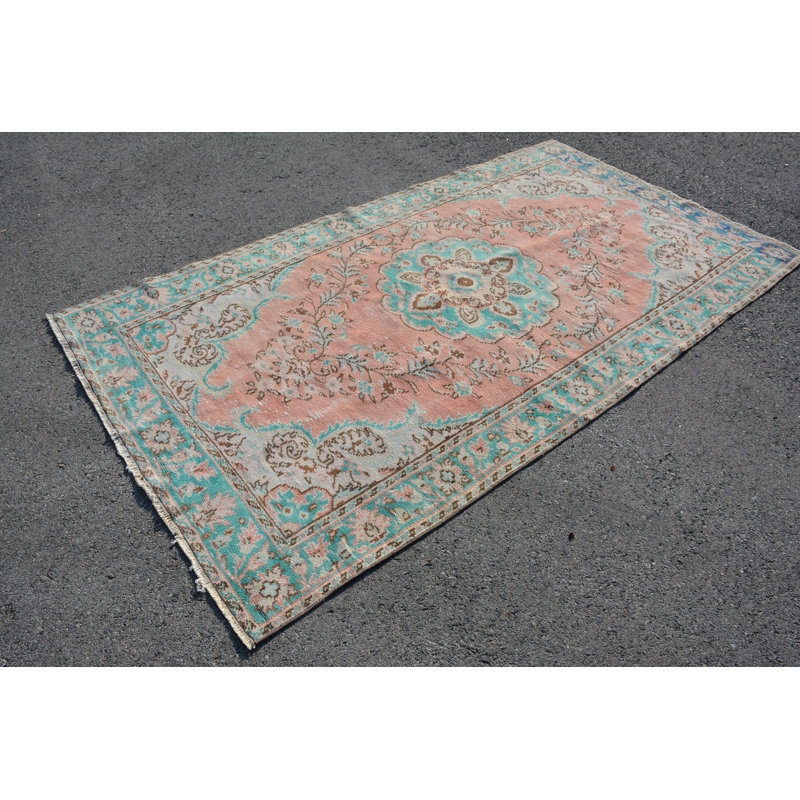 Grand tapis 5 x 9,1 pi, tapis moderne rose, tapis de luxe, tapis rétro, tapis turc, tapis marocains