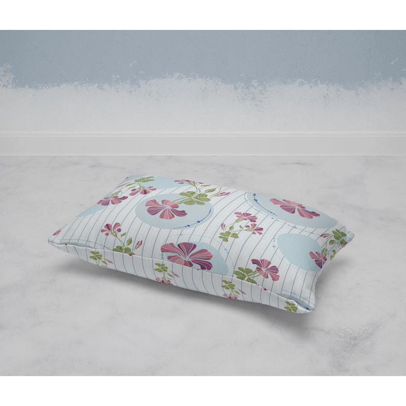Circular Garden  Rectangular Throw Pillow, Blue