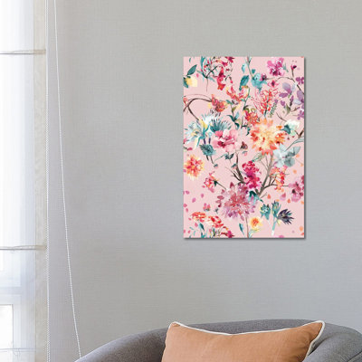 Rococo Flowers Bouquet Mauve 1 Piece Wall Art on Canvas