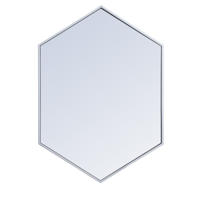 Miroir mural Sabine, 34 po x 24 po, Argent argent