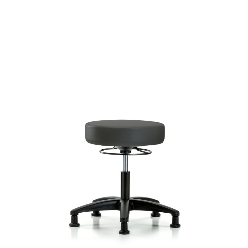 Tabouret de laboratoire réglable en hauteur Anissa, Anthracite, Patins