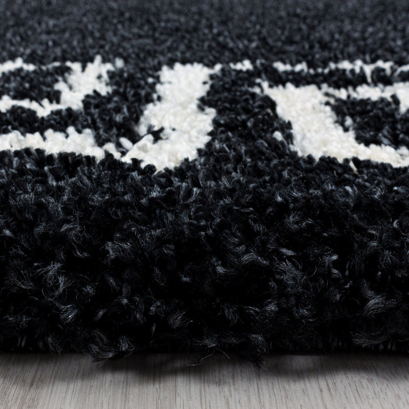 Fouts Geometric Shag Area Rug, Rectangle 80 x 150cm