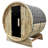 4-6Person Outdoor Backyard Barrel Sauna with Harvia 6KW Heater, Tempered Glass Door, Japanese Cedar Wood, Asphalt Shingle Roof, 67" Interior Length