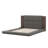 Floor Upholstered Platform Bed With Extended Wood Headboard & Bedside Shelf-1420887788