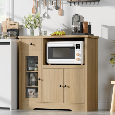 Buffet de cuisine avec 3 portes et 1 tiroir, buffet avec tablettes réglables
