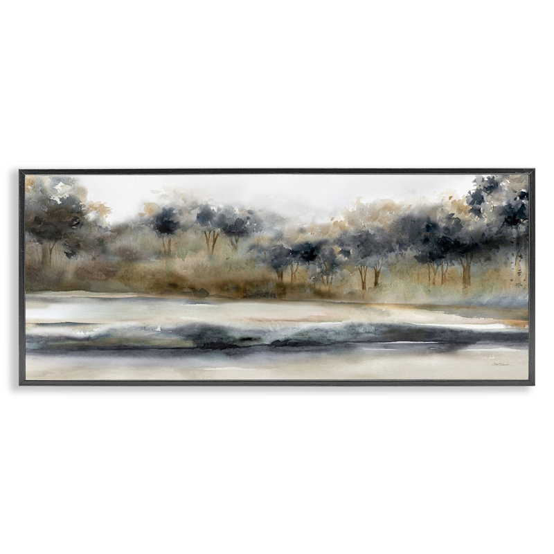 Art abstrait giclée par Carol Robinson, Giclée encadrée noir minuit, H 10 po x l 24 po x P 1,5 po