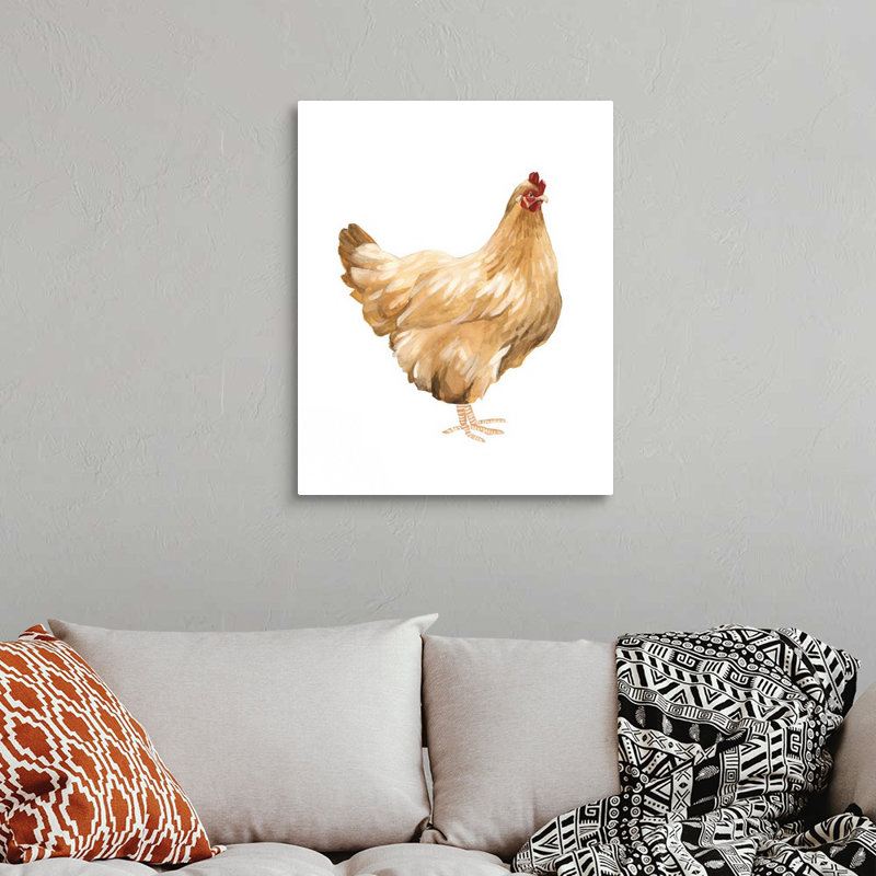 Impression sur toile, "Autumn Chicken I" par Emma Scarvey, H 30 po x l 24 po x P 1,25 po, Toile tendue