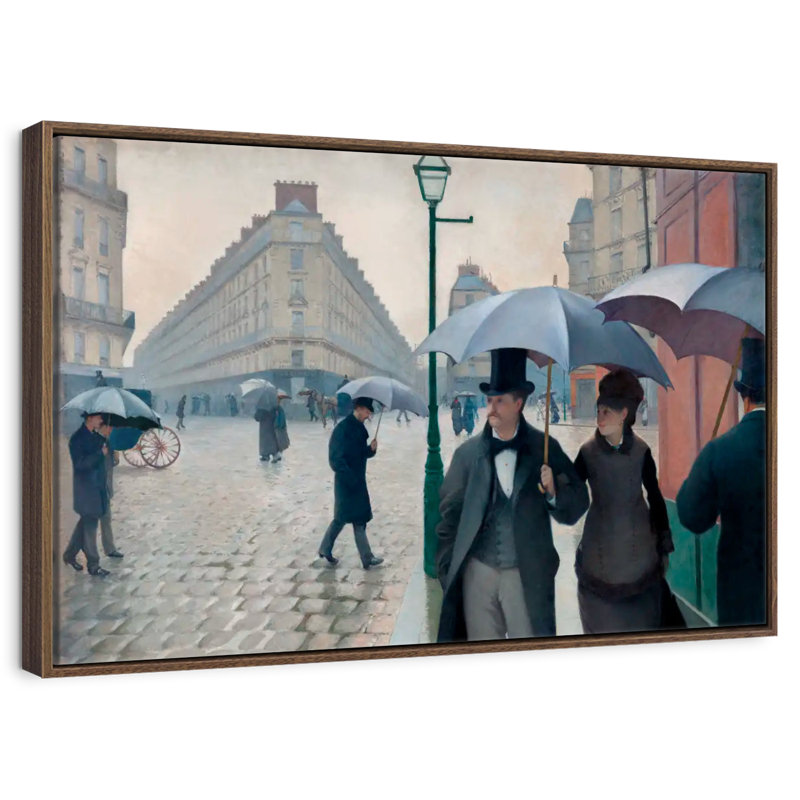 Paris, Paris, jour de pluie 1877, Cadre flottant noyer, 43 po x 29 po