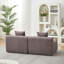 Canapé modulaire courbé en chenille avec 2 coussins-2074729239