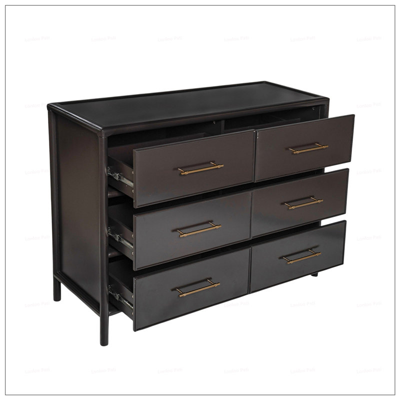 Spacious 6-Drawer Storage Cabinet With Stylish Design, Perfect For Living Room And Dining Room Entrance, Large Size, Easy Maintenance.