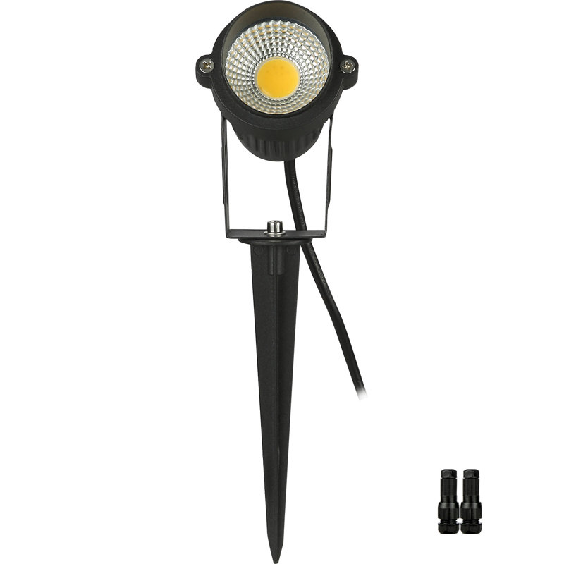 Éclairage paysager, projecteurs DEL basse tension 6 W, étanches IP66, pour jardin, pelouse, allée, extérieur, 12 V/24 V, 450 lm, blanc chaud 3000 K (lot de 12 avec connecteurs)