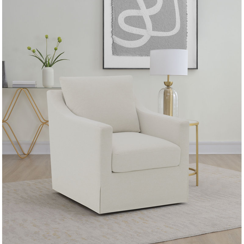 Fauteuil pivotant rembourré Buckberry, Beige