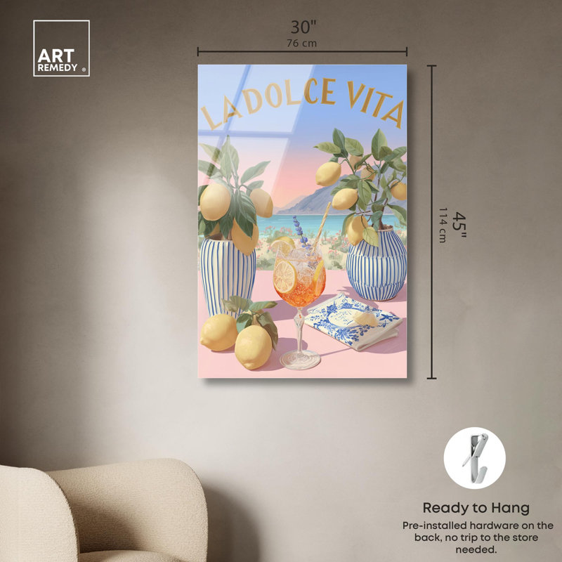 «Aperitivo Sunset», reproduction d'art sur toile par Art Remedy, H 45 po x l 30 po