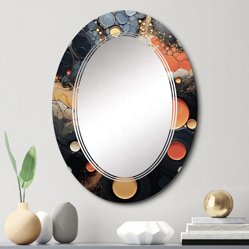 Lowry - Miroir mural abstrait ovale, 30 po x 20 po