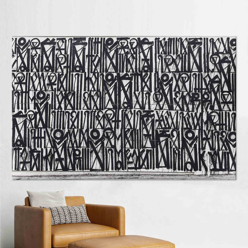 Retna Inspired American Graffiti Poster: Street Art Abstract Canvas Print for Modern Wall Decor, 80 cm H x 110 cm W
