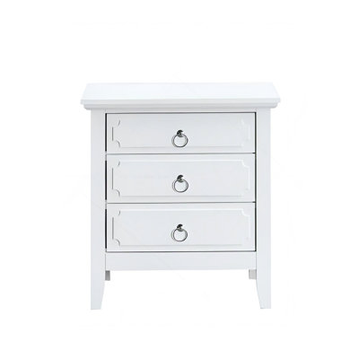 Table de chevet 3 tiroirs blanche