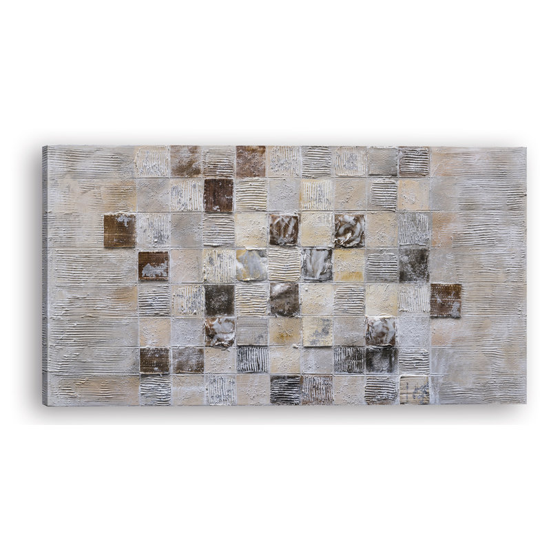 Carré abstrait - peinture sur toile tendue