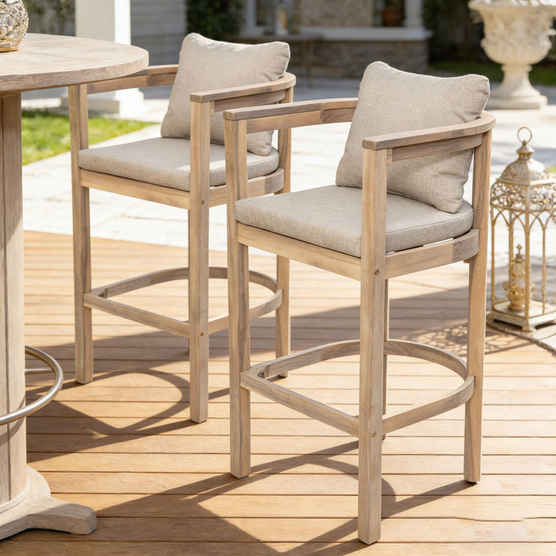 Ensemble de tabourets d'extérieur, Blanc clair