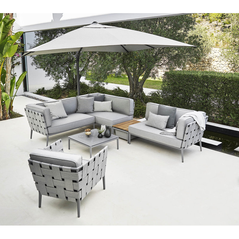 Conic Patio Chair with Cushions, Light Gray