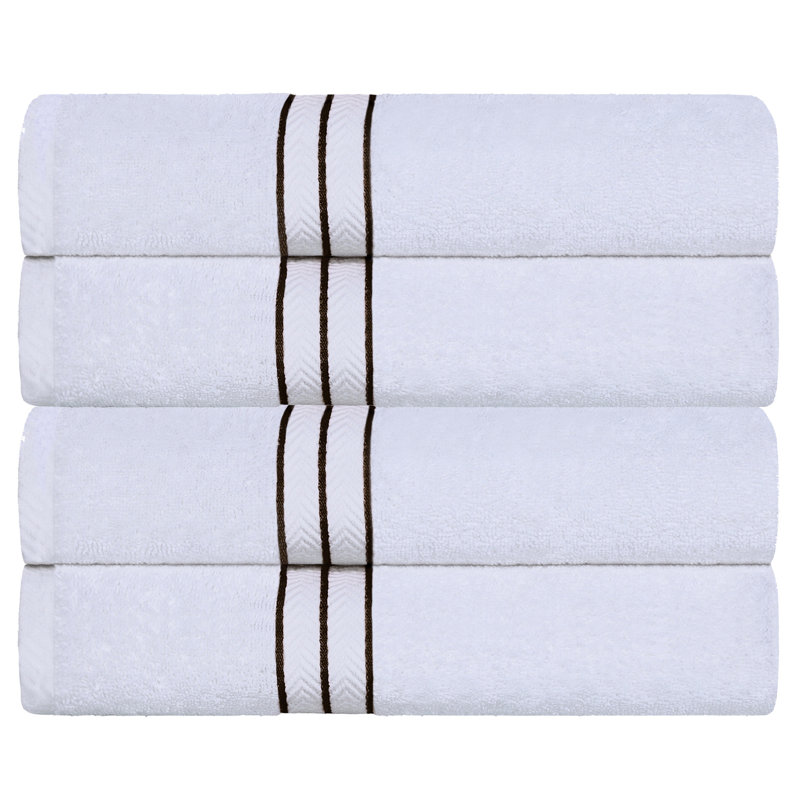 Josann Turkish Cotton Ultra-Plush Solid 4 Piece Bath Towel Set, Chocolate