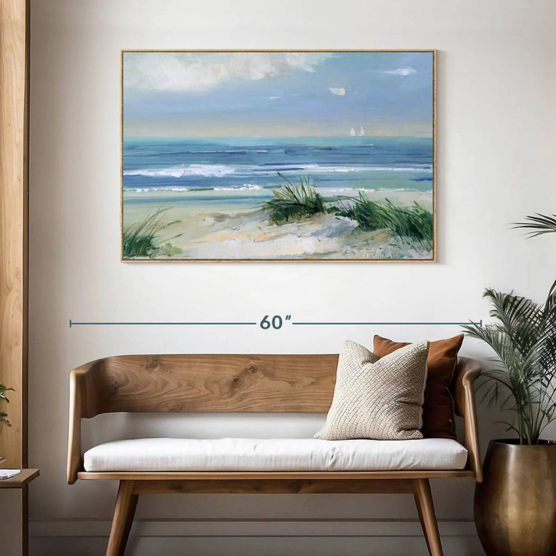 Brises côtières, Cadre flottant en bois naturel, 46 po x 31 po