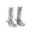 Western Frontier Pewter Cowboy Boot Salt Set Pepper Shaker Set