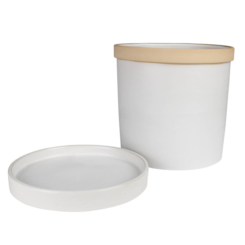 Cache-pot June avec soucoupe, céramique