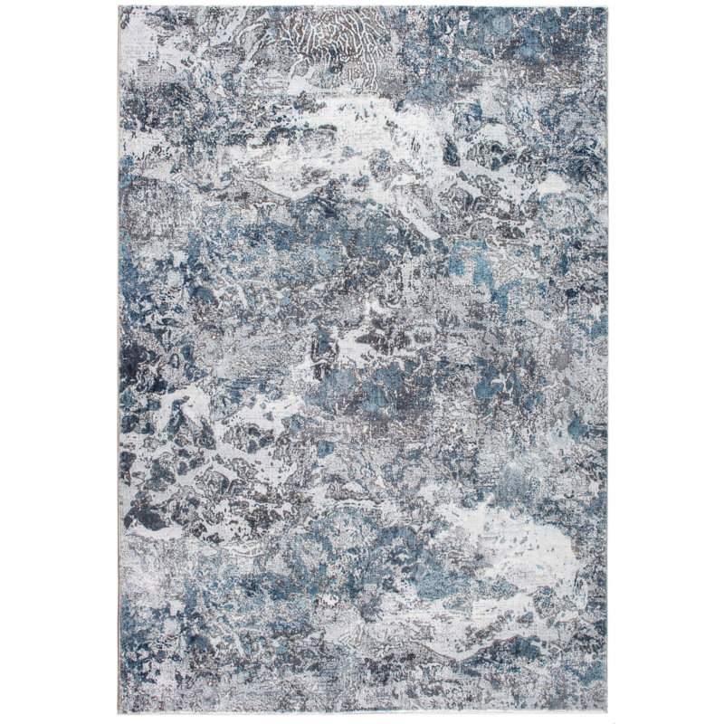 Tapis de couloir gris et bleu, Tapis de couloir de 2 pi x 7 pi