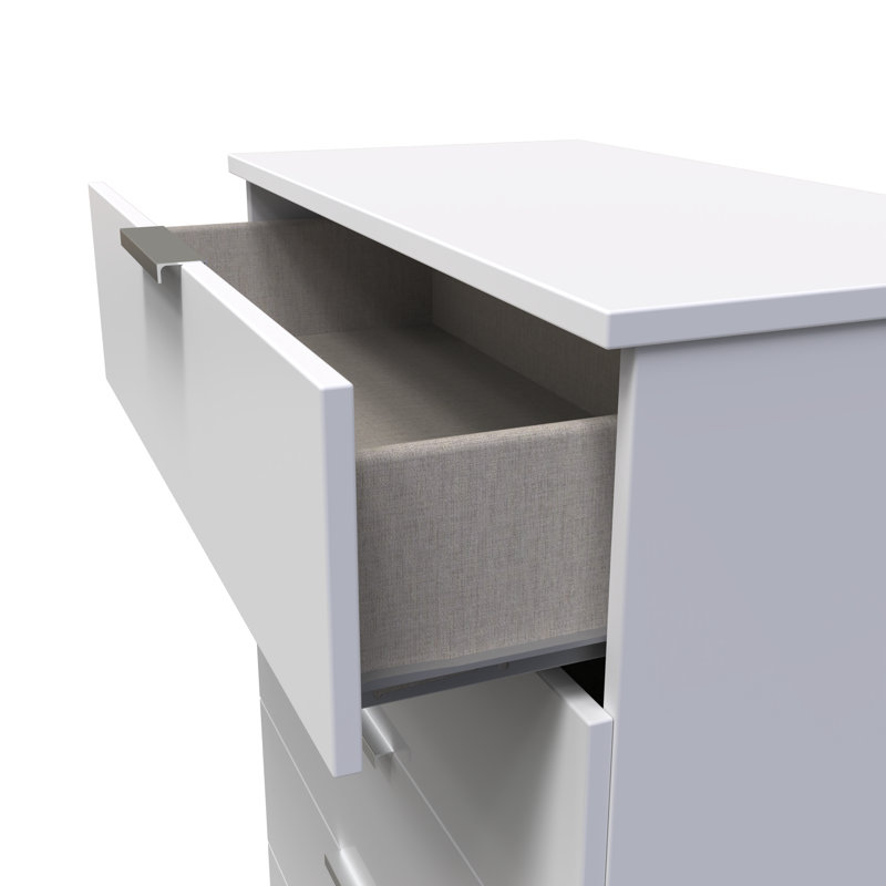 Fully Assembled Agel 5 - Drawer Chest of Drawers, White
